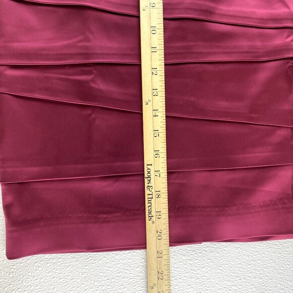 WHBM Womens Size 8 Burgundy Old Money Classic Ruched Formal Preppy Pencil Skirt - Picture 10 of 14